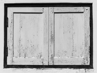 old white wood window