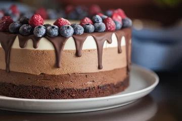 Foto op Plexiglas Cake dessert chocolate sweet delicious © Alernon77