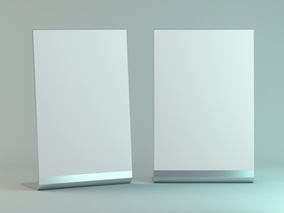 Stand for booklets with white sheets of paper. Mockup. 3D