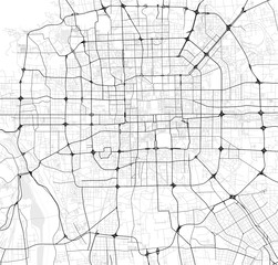 Vector city map of Beijing in black and white