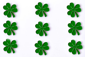 Background for St. Patrick's day. for design with clover. Clover isolated on white background....