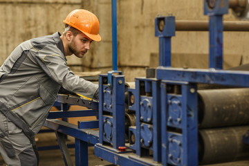 Engineer working at the industrial factory