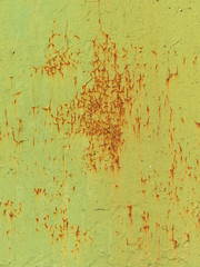 rust on green metal texture with crack