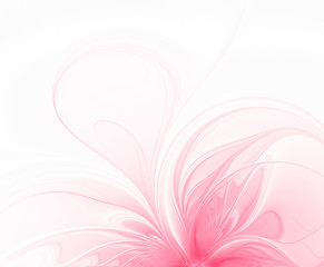 Abstract white background with pink floral pattern