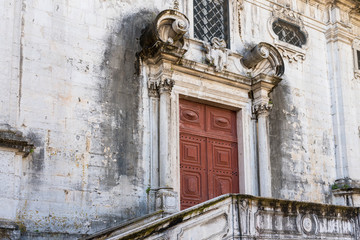 View of the main façade of the church Igreja do Menino Deus in Lisbon