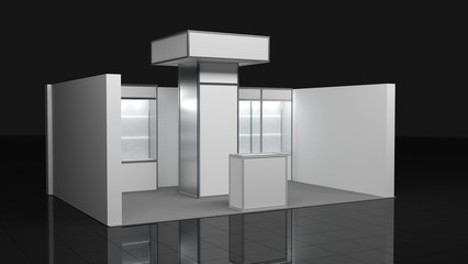 3x6 Stand, Booth, Kiosk, Stall. 3D render