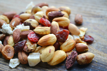 Mix of different nuts and candied fruit