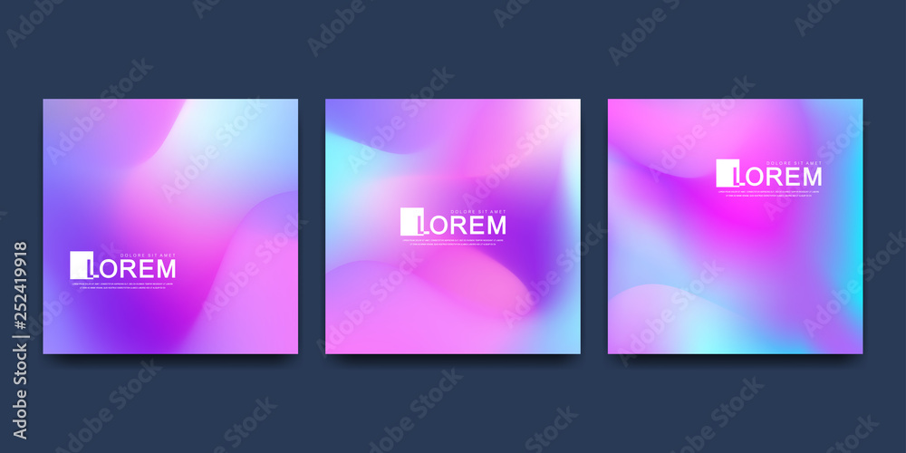 Poster modern vector template for brochure cover banner. abstract fluid 3d shapes vector trendy liquid colo