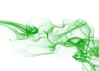 Fototapeta premium Green smoke motion abstract on white background