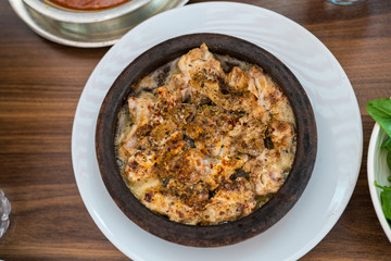 brain frying on wooden