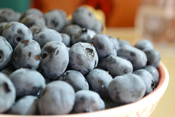 Healthy and delicious organic blueberries at the market