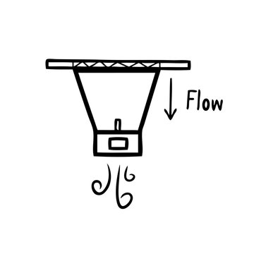 Air Flow Test For VAV ( Variable Air Volume) And Calculating Air Change Rate - Cleanroom Icon Vector.