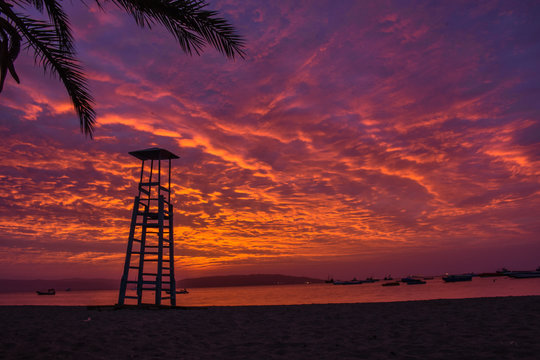 Sunset in paracas peru