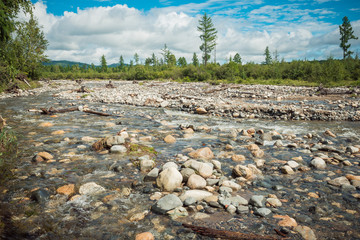 Obraz premium mountain river. waterfall