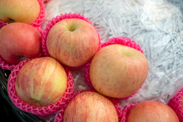  Lots of red-green ripe apple
