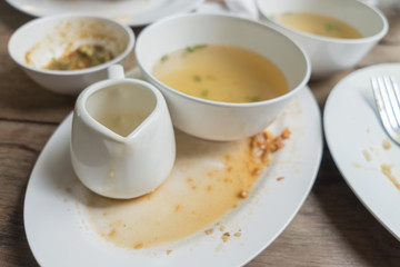 Empty and dirty dish after eating...