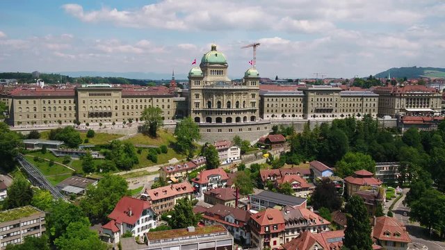 Aerial Switzerland Bern June 2018 Sunny Day 30mm 4K Inspire 2 Prores  Aerial video of downtown Bern in Switzerland on a beautiful sunny day.