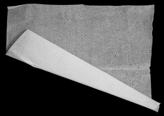 Texture of white tissue paper on black background