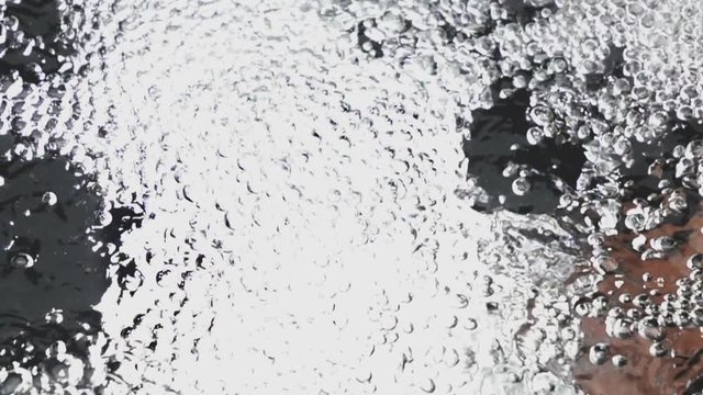 Jacuzzi bathtub air bubbles underwater view, slow motion