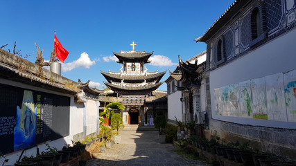 Old Cathedral of the Sacred Heart the main Catholic church of Dali, Yunnan, China