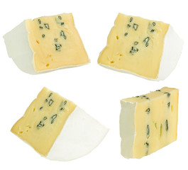 White mould cheese isolated on white background with clipping path