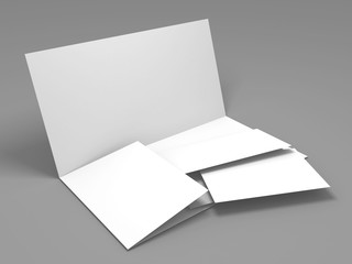 Blank white folder brochure template mockup