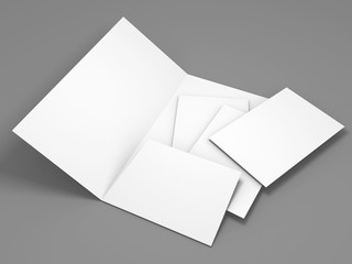 Blank white folder brochure template mockup