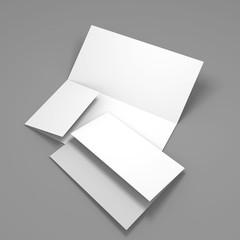 Blank white folder brochure template mockup