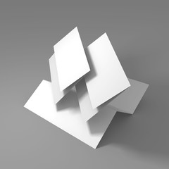 Blank white folder brochure template mockup