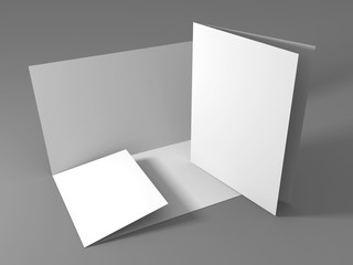 Blank white folder brochure template mockup