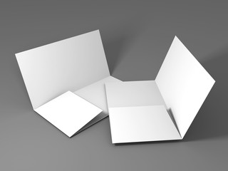 Blank white folder brochure template mockup