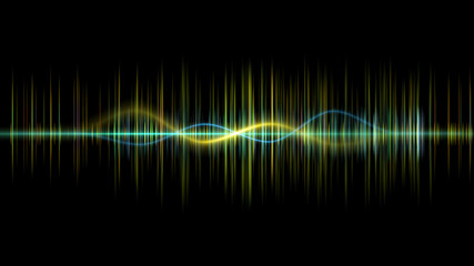 Audio digital equalizer technology, pulse musical.abstract of sound wave , light frequencies or...