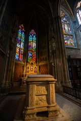 VIENNA, AUSTRIA - AUGUST 11, 2017: Interior of the Votive Church in Vienna. The church was...