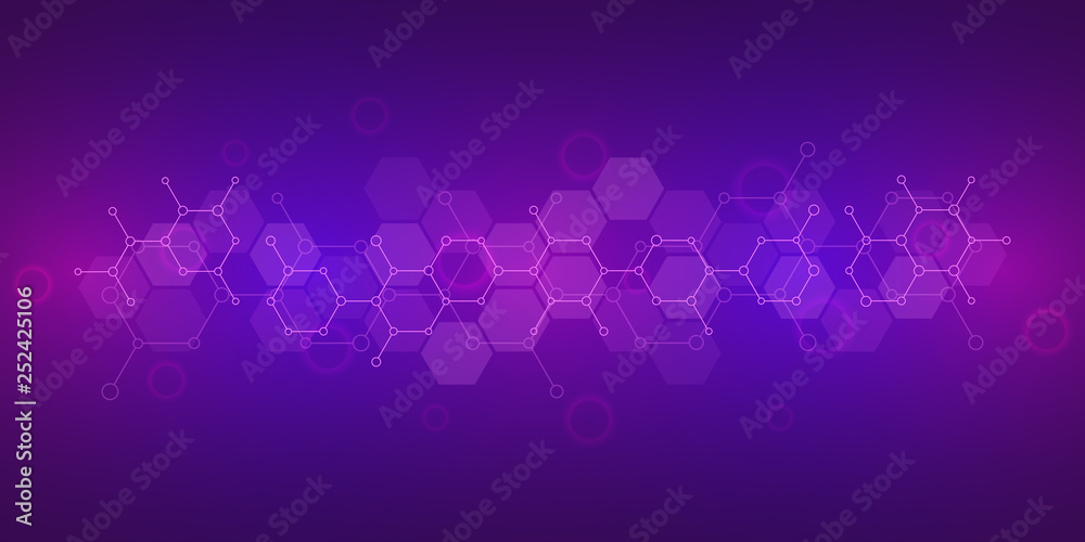 Aufkleber Abstract background of science and innovation technology. Technical background with molecular structures and chemical engineering.