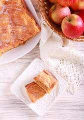 Glazed apple pie squares served