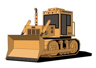 isolated vector yellow bulldozer