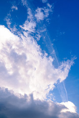 Scary epic sky with menacing clouds. Hurricane wind with a thunderstorm. Stock background, photo