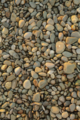 Stone pebbles on the seashore as an abstract background