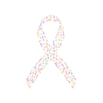 cancer ribbon multi color vector