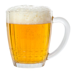 Mug of beer isolated on white