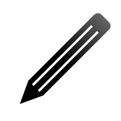 Pencil symbol icon - black gradient, isolated - vector