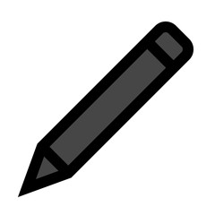 Pencil symbol icon - black simple with outline, isolated - vector