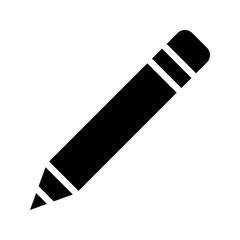 Pencil symbol icon - black simple, isolated - vector