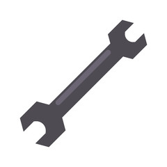 Black spanner illustration. Instrument, fixing, equipment. Engineering concept. Vector illustration can be used for topics like repair, service, tools