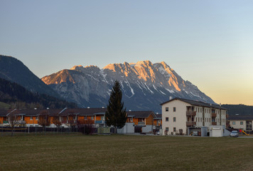 Fototapeta na wymiar Sunset at Groebming, Austria.