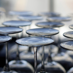 Clean stemware ready for bar service