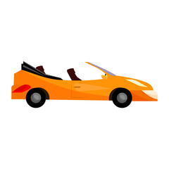 Orange sport car illustration. Vehicle, auto, cabriolet. Transport concept. Vector illustration can be used for topics like trip, transportation, travelling