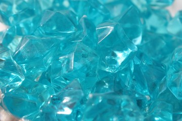Blue crystals of glass