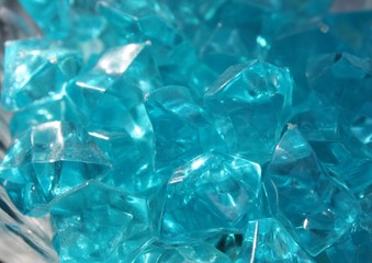 Blue crystals of glass