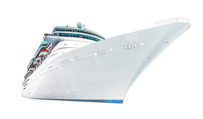 Isolated cruise liner on a white background